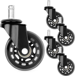 Каучукови колелца за офис стол 63 мм, щифт 11 мм, комплект 5 бр.