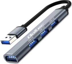 USB хъб 4в1 с алуминиево тяло – 1× USB 3.0 + 3× USB 2.0