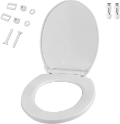 Тоалетна седалка с бавно затваряне, универсална, бяла