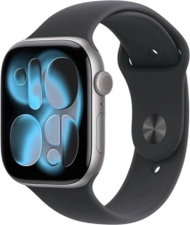 Apple Watch Series 11 GPS 42 мм алуминиев, звезденосив, спортна каишка черна S/M