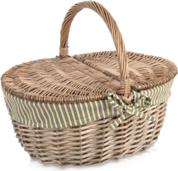 Плетена пикник кошница с капак 42 × 32 × 35 см