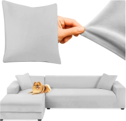 Светлосив еластичен защитен калъф за диван RUHHY 145-185 см