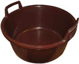 Plastic tub 56 cm with handles, brown, 40 l