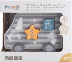 Wooden pull-along and shape sorter - dump truck