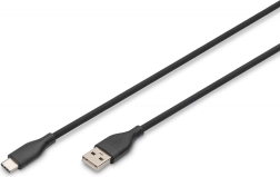 Silicone Charging Cable USB-A to USB-C 60W 0.5m Black