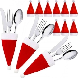 Cutlery holders in the shape of a Santa hat, set of 12 pcs Ruhhy