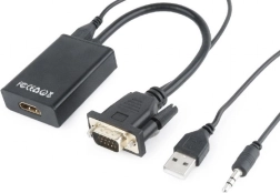 Преходник VGA към HDMI 15 см, черен