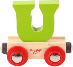 Bigjigs Rail дървено вагонче с буквата U