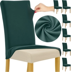 Калъфи за столове 6 бр. бутилково зелени RUHHY