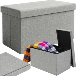 Пейка с място за съхранение сива 60x30x30 см Ruhhy