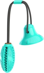 Интерактивна кучешка играчка с вендуза и дозиране на лакомства, дентално гризало – тюркоаз