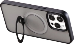 Magnetic protective case with stand for iPhone 15 – graphite black