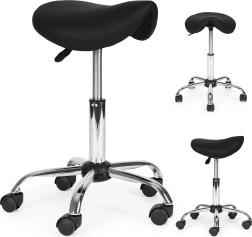 Swivel ergonomic saddle stool, black MODERNHOME