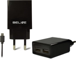 BELINE Wall Charger 2× USB with microUSB Cable 2 A, Black