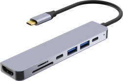 Докинг станция USB-C хъб с HDMI 4K и четец на карти