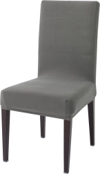 Еластични калъфки за седалки на столове, сиви – комплект 8 бр.