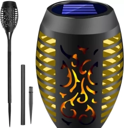 Соларна градинска факелна лампа с LED ефект на пламък