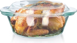 Glass heat-resistant dish with lid 1 L + 270 ml