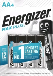 Алкални батерии AA ENERGIZER MAX PLUS, 4 бр.