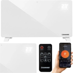 Стъклен електрически радиатор KAMINER Zelva 2500 W с Wi‑Fi и дистанционно управление