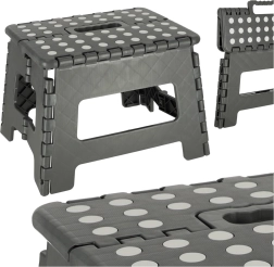 Сгъваема противоплъзгаща се табуретка 22 см – тъмносиво