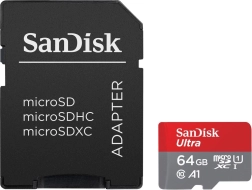 Карта SanDisk Ultra microSDXC 64GB с адаптер