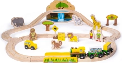 Дървена влакова писта Safari BIGJIGS RAIL