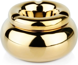 Gold round dolomite ashtray 11 cm
