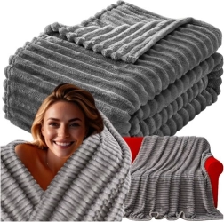 Ruhhy сиво одеяло от микрофибър 160 × 200 см