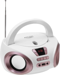 Portable boombox with cd and mp3 adler ad 1181 white copper