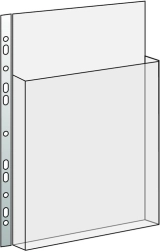 Clear PVC catalog sleeve with Euro slot hanger, 2/3 pocket, 165 microns