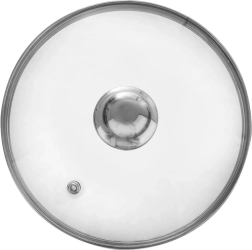 Стъклен капак 22 см с неръждаем ръб