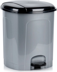Plastic pedal waste bin 21 L, grey