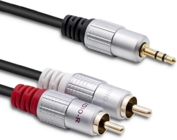 Cable 2xRCA to 3.5mm Jack, 1m, Black