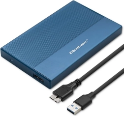 Алуминиев бокс за 2.5" SSD/HDD SATA с USB 3.0, 5 Gb/s, 2 TB – син
