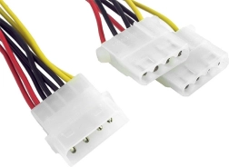 Разклонител на захранващ кабел 1× Molex към 2× Molex