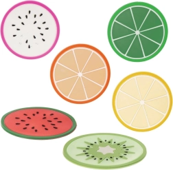 Set of Silicone Fruit Coasters 8.5 cm, 6 pcs