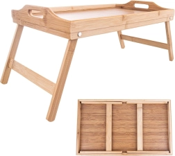 Сгъваема бамбукова масичка за закуска 50 × 30 × 24,5 см