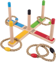 Дървена игра „Хвърляне на пръстени“ BIGJIGS TOYS