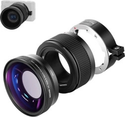 Широкоъгълен и макро обектив Neewer 2 в 1 за SONY ZV1 (черен)