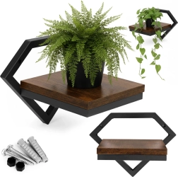 Окачен стенен рафт за цветя loft ModernHome – диамантена рамка