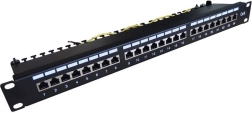 Пач панел 19'' 24x RJ45 кат.6, черен