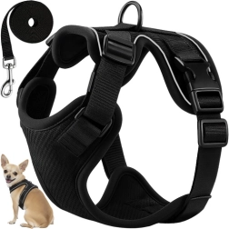Безпритискащ нагръдник (тип harness) за куче и котка Purlov Guard XS с повод