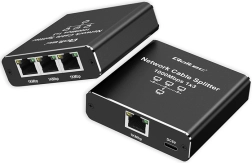 Ethernet разклонител mini switch 1x3 RJ45 1000Mb/s USB-C алуминиев
