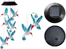 Соларна висяща светлинна декорация колибри LED, цветна