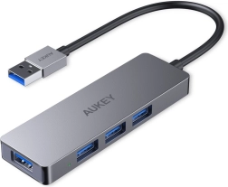 AUKEY ултратънък алуминиев USB хъб 4× USB 3.0 (5 Gb/s)