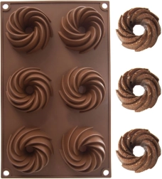 Силиконова форма за мини кексчета, кафява, 28 × 17 × 3 см