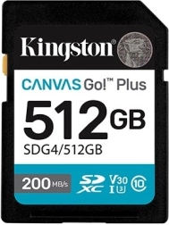 SD карта 512 GB Kingston Canvas Go Plus 200/160 MB/s C10 U3 V30