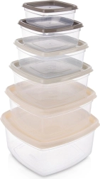 Комплект кутии за храна с капаци, 6 броя
