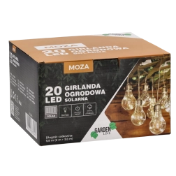 Соларна градинска гирлянда 20 LED топло бяла 5,8 м IP44